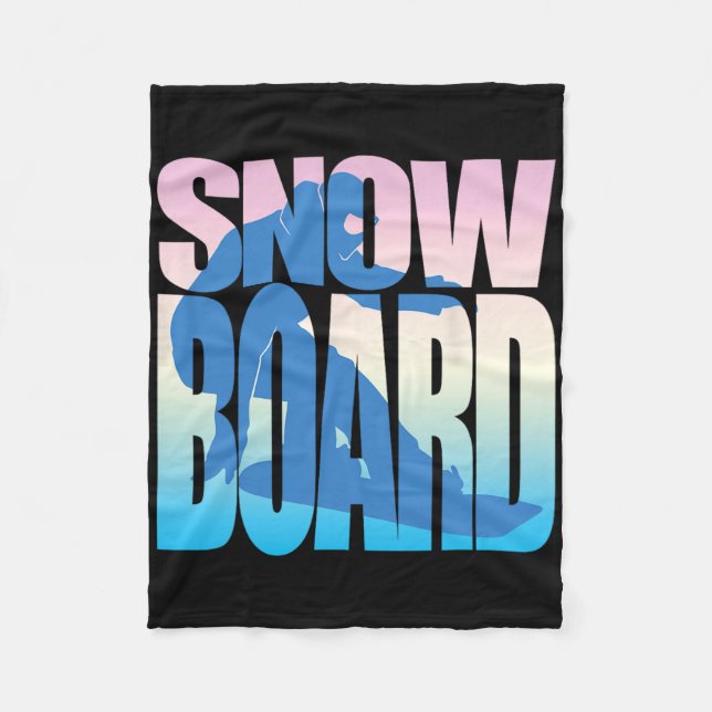 Snowboard3  fleece blanket (Front)