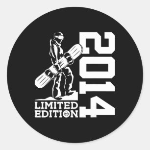 Snowboard 11th Birthday Snowboard 2014 Snowboardin Classic Round Sticker