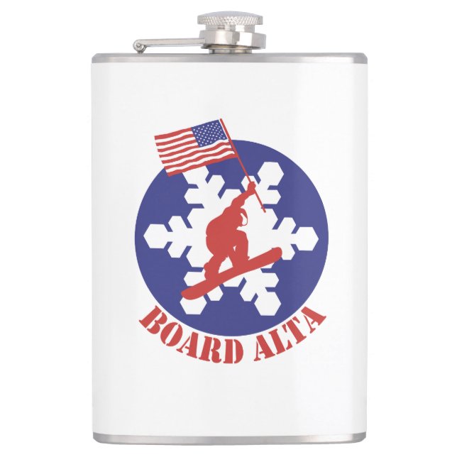 Snowboard Alta Hip Flask (Front)