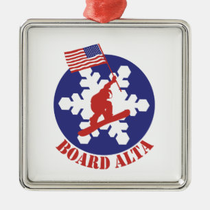 Snowboard Alta Metal Tree Decoration