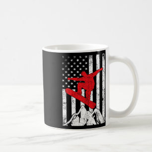 Snowboard American Flag Patriotic Snowboarding Win Coffee Mug