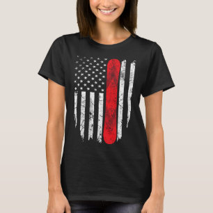 Snowboard American Flag Patriotic Winter Sports Sn T-Shirt