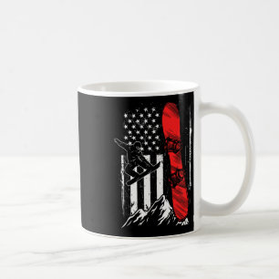 Snowboard American Flag Winter Sports Alpine Snowb Coffee Mug