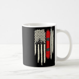 Snowboard American Flag Winter Sports Alpine Snowb Coffee Mug
