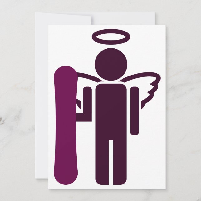 snowboard angel invitation (Front)