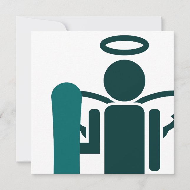 snowboard angel invitation (Front)