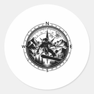Snowboard Apparel - Snowboarding Snowboarder Snowb Classic Round Sticker