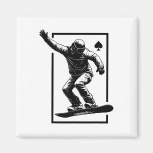 Snowboard Art Snowboarding Art Graphic Streetwear Magnet
