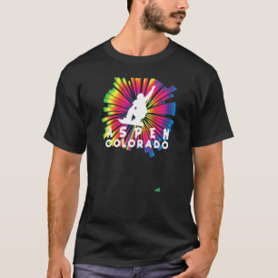 Snowboard Aspen Tie–dye Style Cool Aspen Colorado T-Shirt
