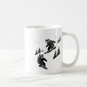 Snowboard Bears, Funny Wintersports, Ski Slope, Fu Coffee Mug