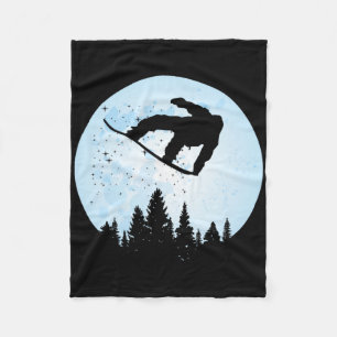 Snowboard Bigfoot Ski Funny Sasquatch Skiing Fleece Blanket