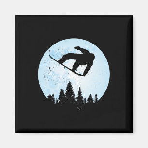 Snowboard Bigfoot Ski Funny Sasquatch Skiing Magnet