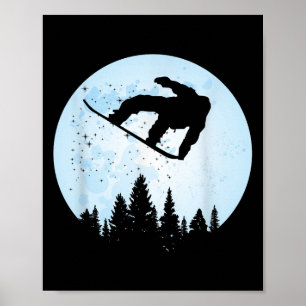 Snowboard Bigfoot Ski Funny Sasquatch Skiing  Poster