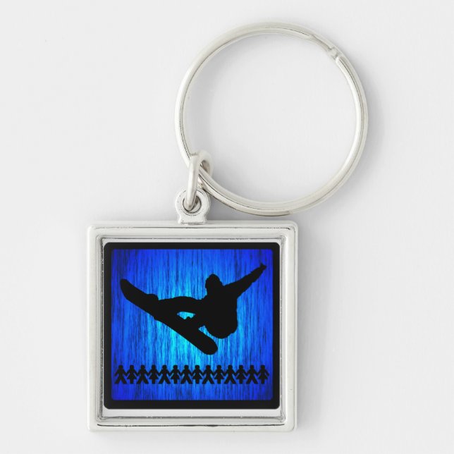 Snowboard Blue Zoom Key Ring (Front)