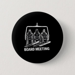 Snowboard board meeting funny ski lift skier winte 6 cm round badge