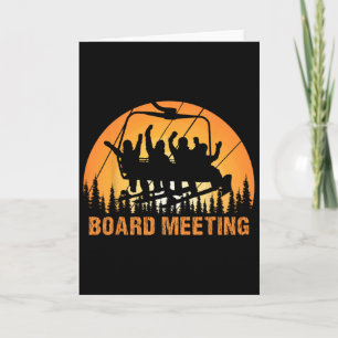 Snowboard Board Meeting Ski Lift Skier Winter Spor Card