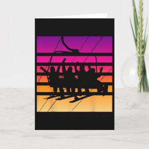 Snowboard Board Meeting Ski Lift Skier Winter Spor Card
