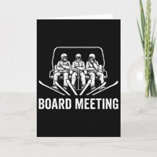 Snowboard Board Meeting Ski Lift Skier Winter Spor Card