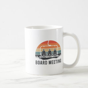 Snowboard Board Meeting Ski Lift Skier Winter Spor Coffee Mug