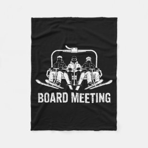 Snowboard Board Meeting Ski Lift Skier Winter Spor Fleece Blanket