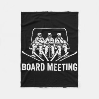 Snowboard Board Meeting Ski Lift Skier Winter Spor Fleece Blanket