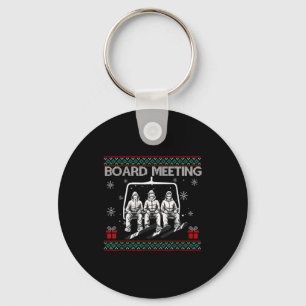 Snowboard Board Meeting Ski Lift Skier Winter Spor Key Ring