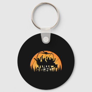 Snowboard Board Meeting Ski Lift Skier Winter Spor Key Ring