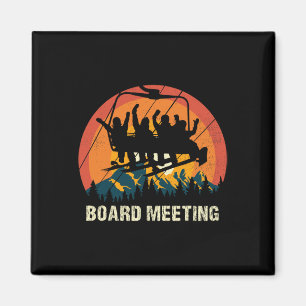 Snowboard Board Meeting Ski Lift Skier Winter Spor Magnet