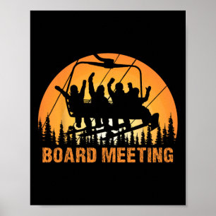 Snowboard Board Meeting Ski Lift Skier Winter Spor Poster
