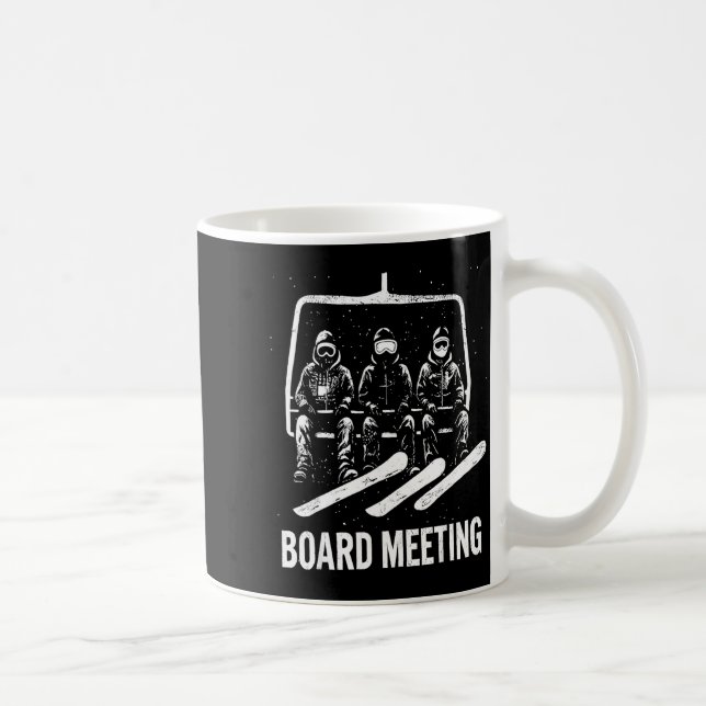 Snowboard Board Meeting Ski Lift Skier Winter Srts Coffee Mug (Right)
