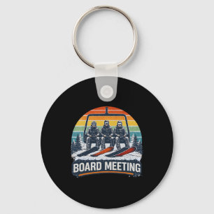 Snowboard Board Meetings Ski Lift Skier Winter Spo Key Ring