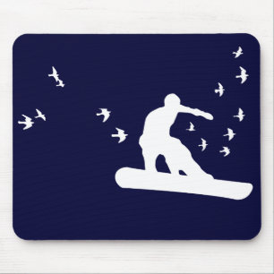 snowboard. board with birds. mouse pad