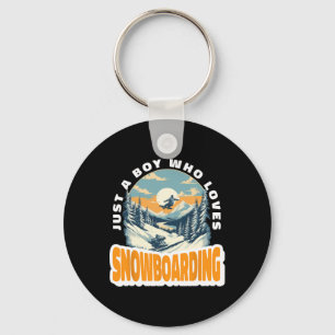 Snowboard Boy Snow Fan Snowboarding Ski Mountain  Key Ring