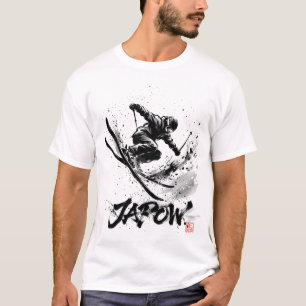 Snowboard Brush Art - Skier Slush Powder T-Shirt