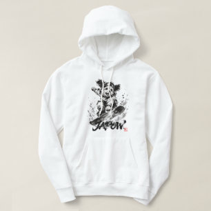 Snowboard Brush Art - Snowboarder Dog Hoodie