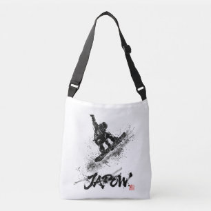 Snowboard Brush Art - Snowboarder Grab Crossbody Bag