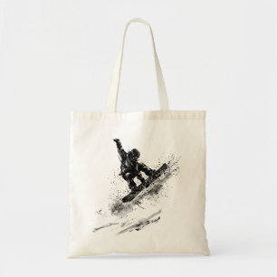 Snowboard Brush Art - Snowboarder Jump - No Logo Tote Bag