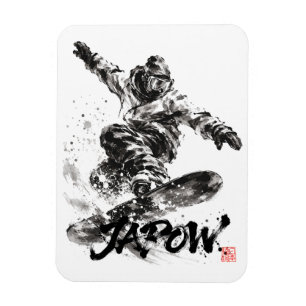 Snowboard Brush Art - Snowboarder Light Magnet