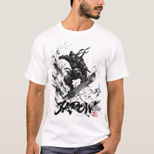 Snowboard Brush Art - Snowboarder Ninja T-Shirt