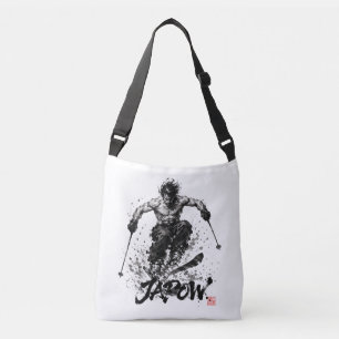 Snowboard Brush Art - Standing Samurai Musashi Ski Crossbody Bag