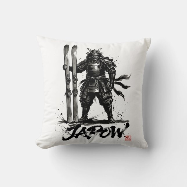 Snowboard Brush Art - Standing Samurai Ski Cushion (Front)