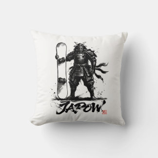 Snowboard Brush Art - Standing Samurai snowboard Cushion