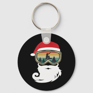 Snowboard Christmas As Santa Claus Snowboarder  Key Ring