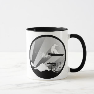 snowboard. circle. mug