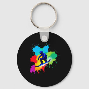 Snowboard Colour Explosion  Key Ring