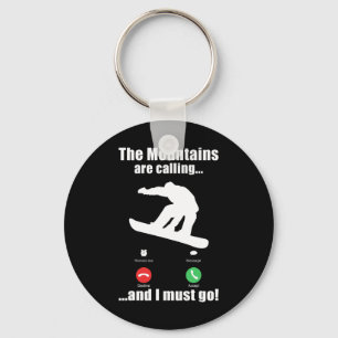 Snowboard Cool Retro Boarder Graphic Snowboarding  Key Ring