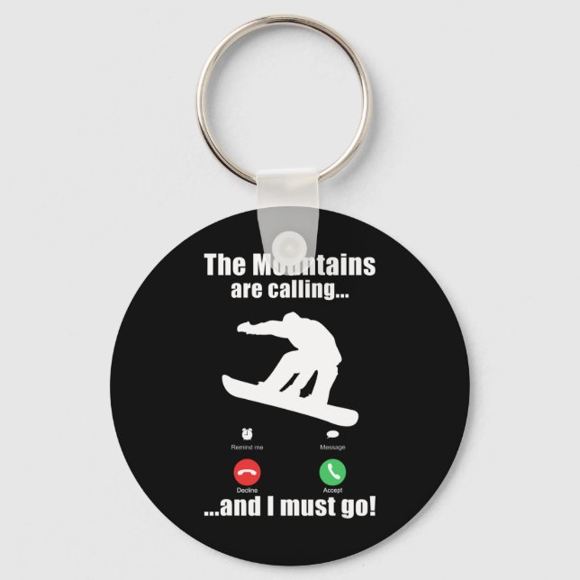 Snowboard Cool Retro Boarder Graphic Snowboarding  Key Ring (Front)