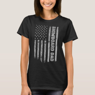 Snowboard Dad America Us Flag Patriot Vintage T-Shirt