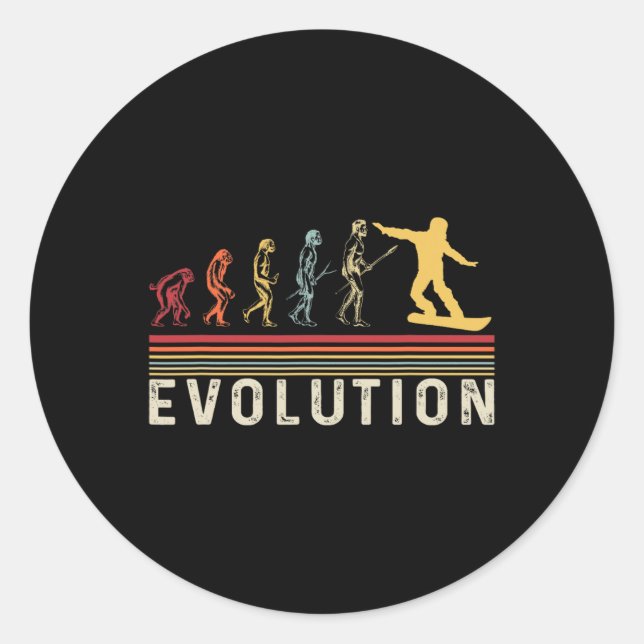 Snowboard Evolution Freestyle Snowboarding Winter  Classic Round Sticker (Front)