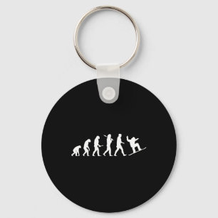 Snowboard Evolution Gift From Cavemen To A Snowboa Key Ring